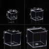 Square acrylic plastic box for manicure, nail sequins, storage system, transparent stand, wholesale