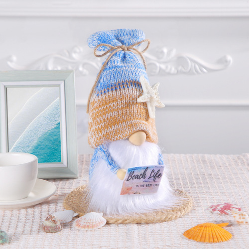Love in Hong Kong Lovely Ocean Festival placard doll knitted faceless doll starfish gnome Rudolph doll ornaments