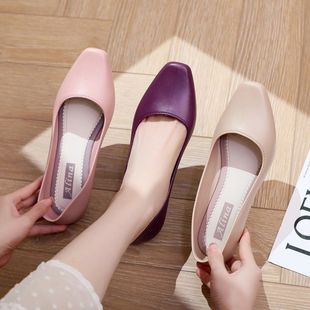 Spring Rain Boots for Women, Shallow Mouth, Low Top, Fashionable Rain Boots, Wedge Heels, Kitchen Waterproof Shoes, Women's Flats, Four-Season Sandals, Rubber Shoes