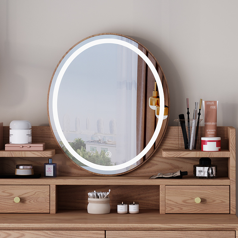 Armario de almacenamiento de cera blanca de madera maciza nórdica dormitorio integrado simple apartamento pequeño mesa de maquillaje multifuncional