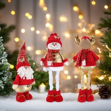 创可达跨境新款圣诞礼品50CM伸缩腿圣诞公仔橱窗摆件圣诞节装饰