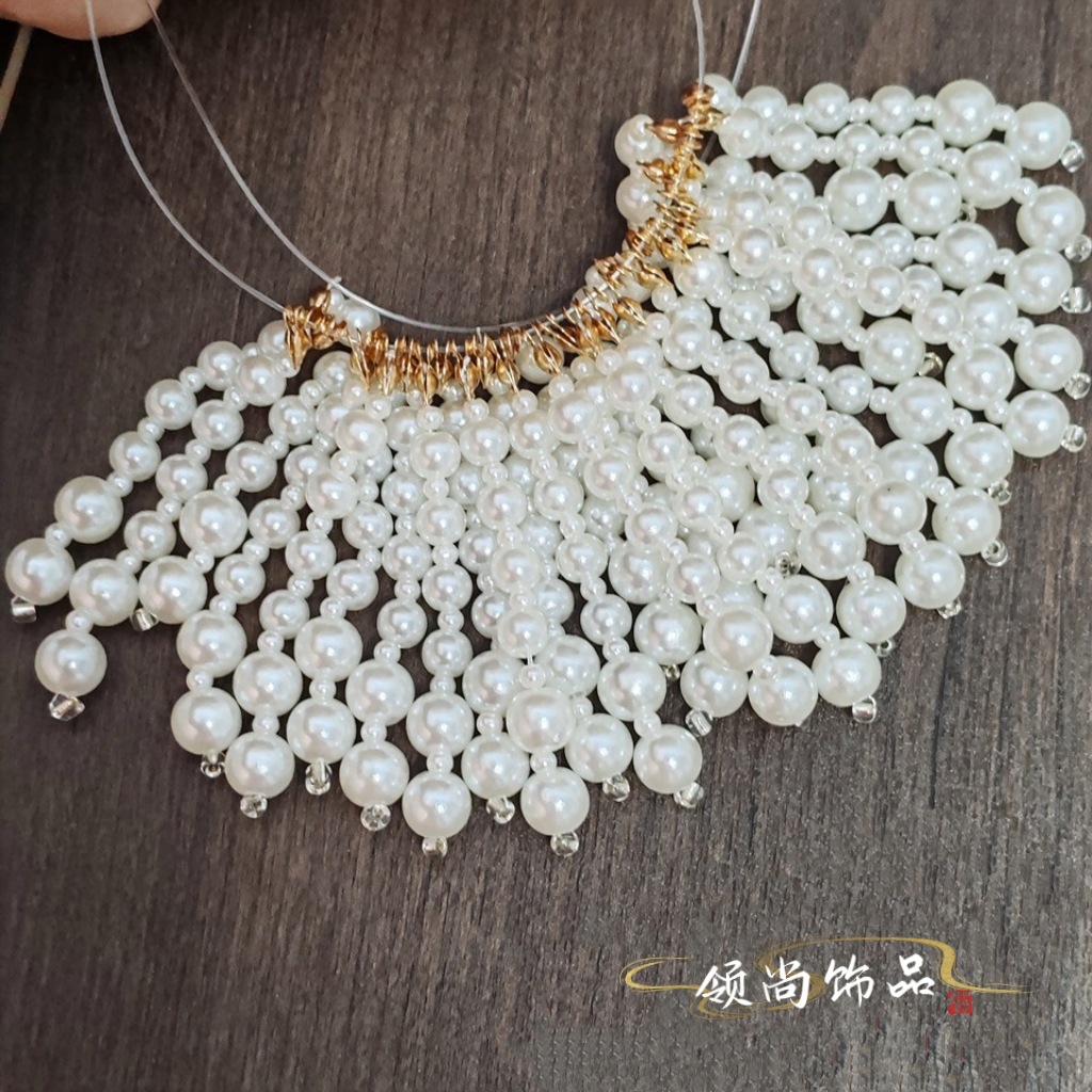Imitation Pearl Tassel Beaded Handmade Accessories Hairpin Headdress Clothing Accessories Step Shake Cheongsam Lace Antique Accessories