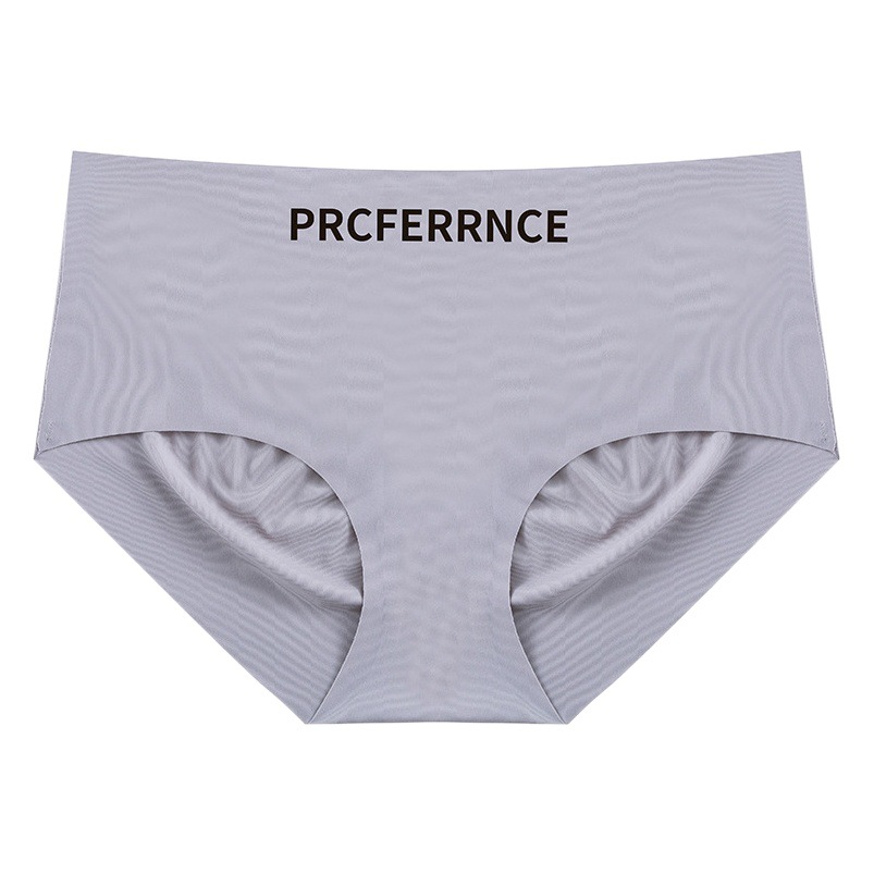 Ropa interior de seda de hielo verano de las mujeres delgada inferior de algodón puro entrepierna cintura media de la muchacha del vientre contracción cadera levantamiento pantalones cortos cabeza ropa interior deportiva