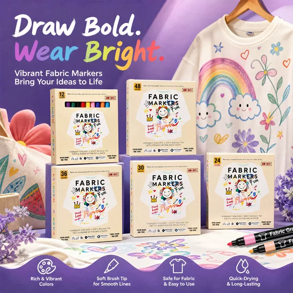 Fabric Textile Pen Textile T-Shirt DIY Graffiti Color Pen Clothing Canvas Bag Hand-Painted Waterproof Non-Fading Marker Pen