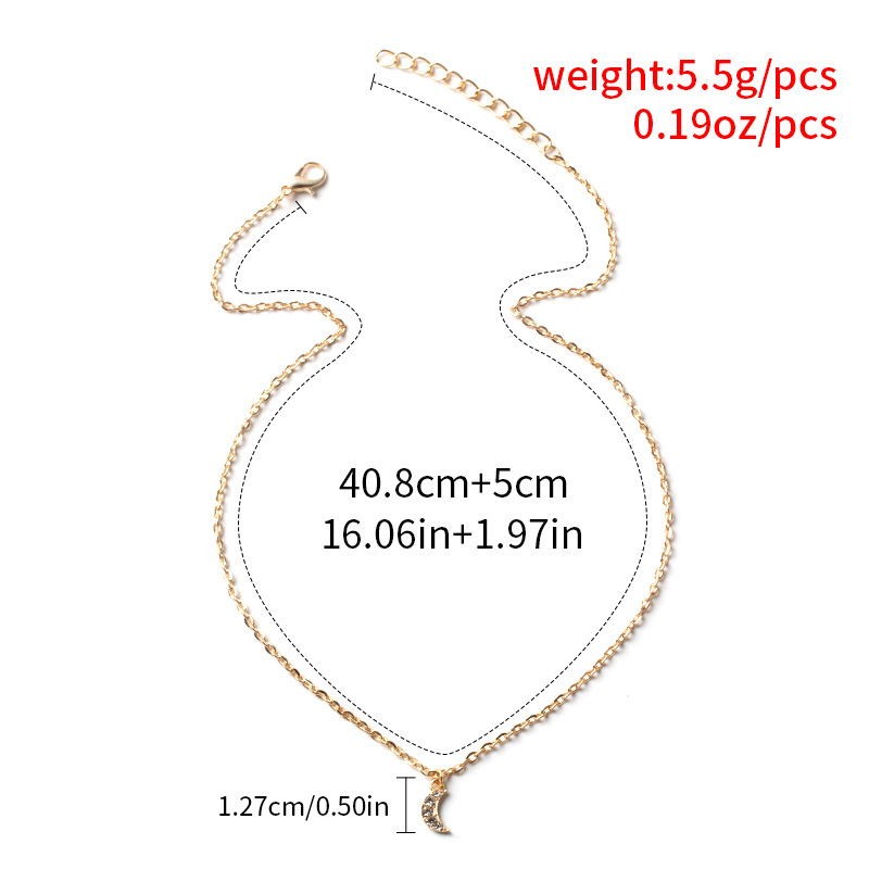 simple moon pendant necklace fashion alloy necklace sweater chain