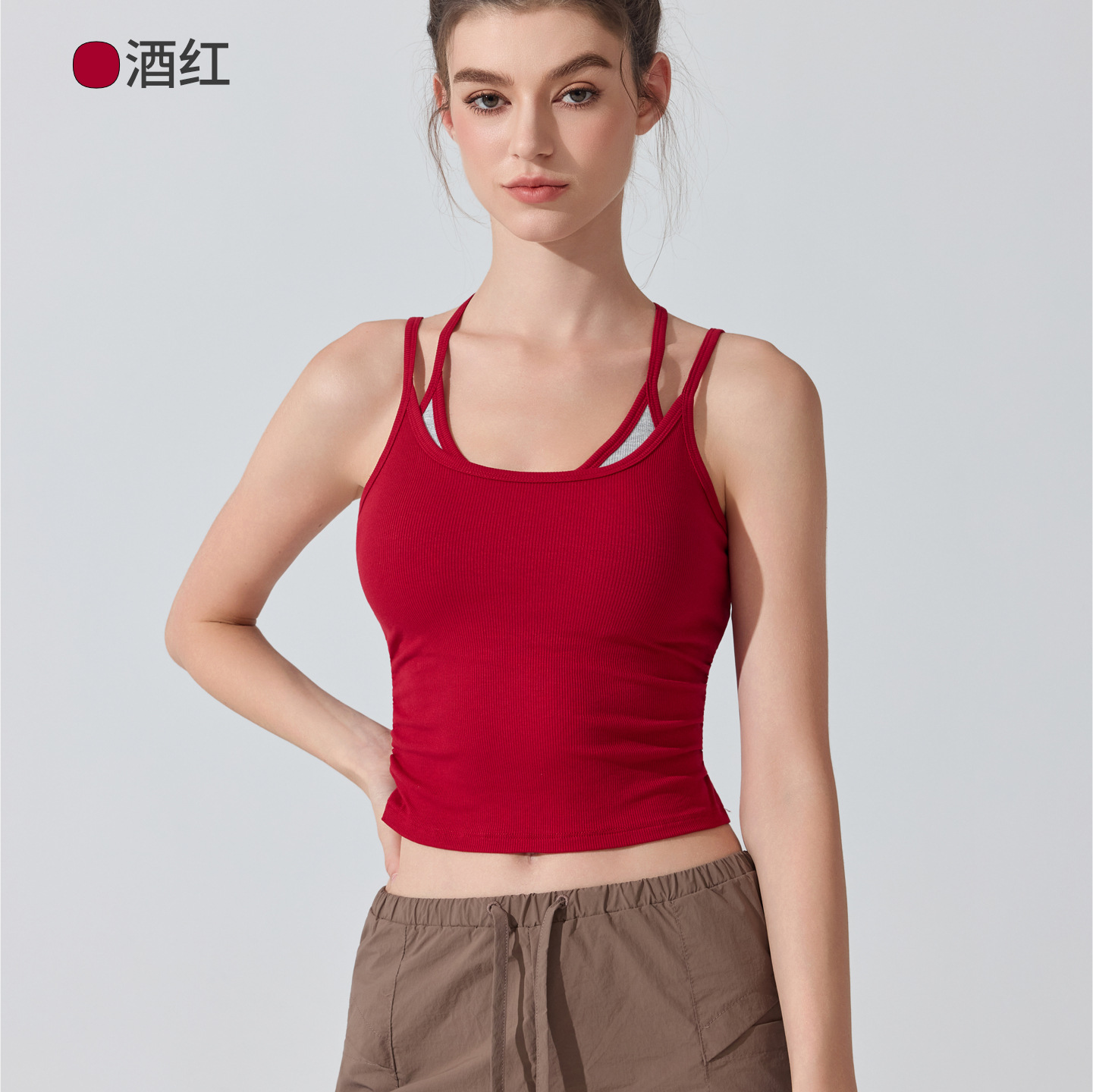 Deportes de fitness belleza chaleco de espalda desmontable cojín de pecho con ropa interior de yoga Pilates sexy sin bra superior