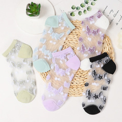 水晶絲襪子船襪女夏季超薄透氣玻璃絲卡絲淺口短筒襪小清新短襪子