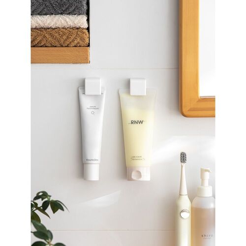 Toothpaste holder bathroom shelf wall-mounted squeeze facial cleanser wall-mounted no-drill storage clip no-drill