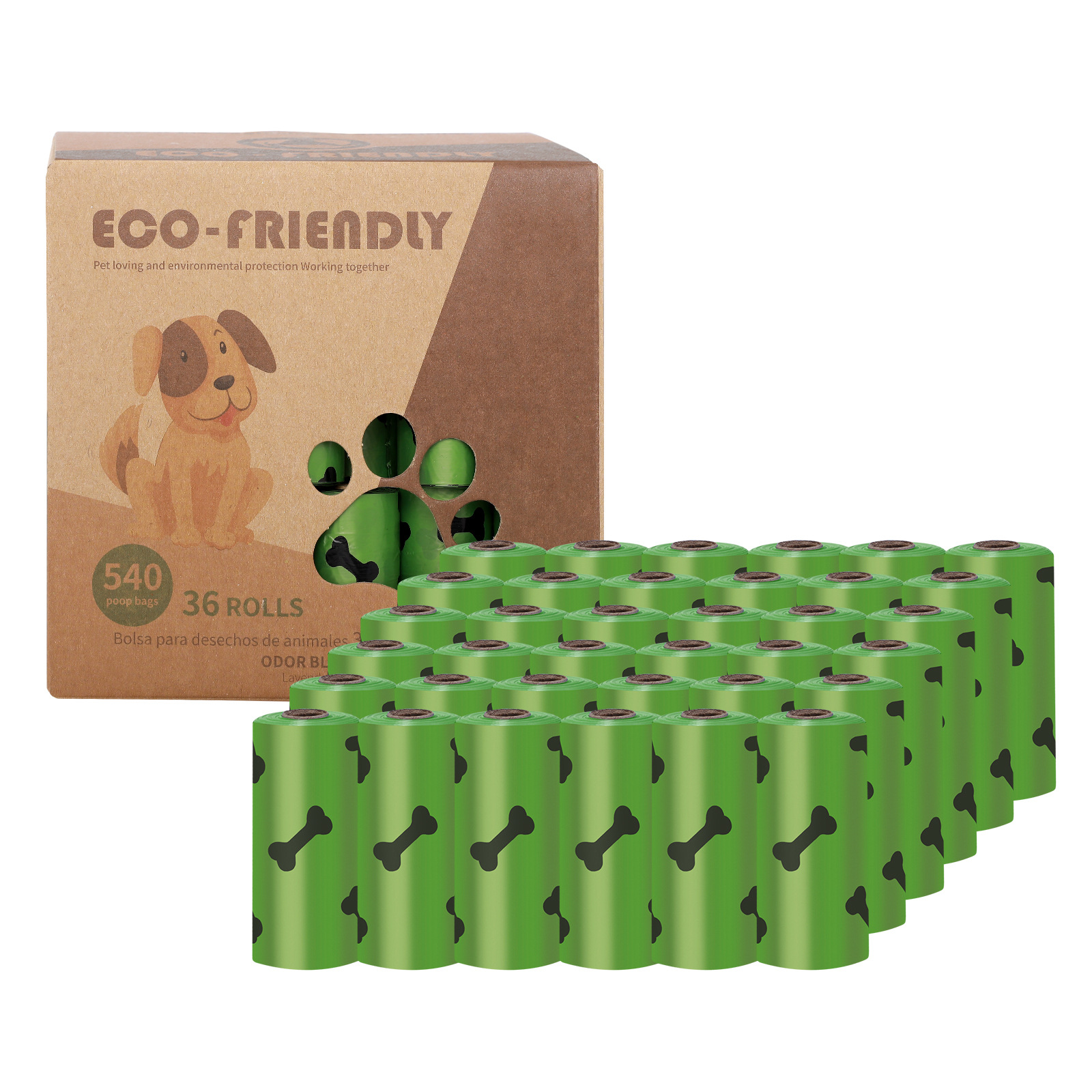 Transfronterizo en stock al por mayor 1,5 Bolsa de basura para mascotas de seda en caja bolsa de caca EPI bolsa de caca degradable bolsa de caca