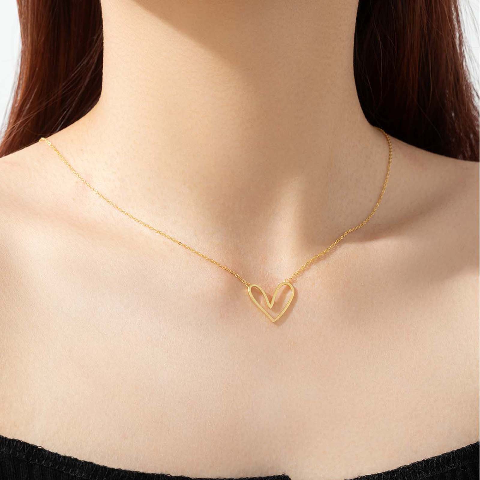 Holiday, Daily Occasion 925 Sterling Silver Material 925 Sterling Silver Plating Heart Shape Pendant Necklace