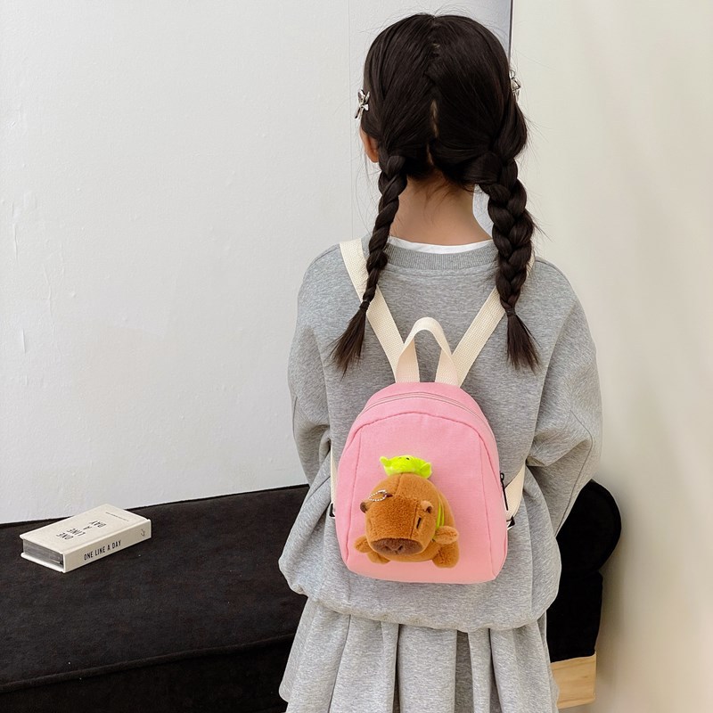 Jardín de infantes bebé viajar mochila pequeña lindo capibara mochila para niños y niñas nueva mochila mini para niños