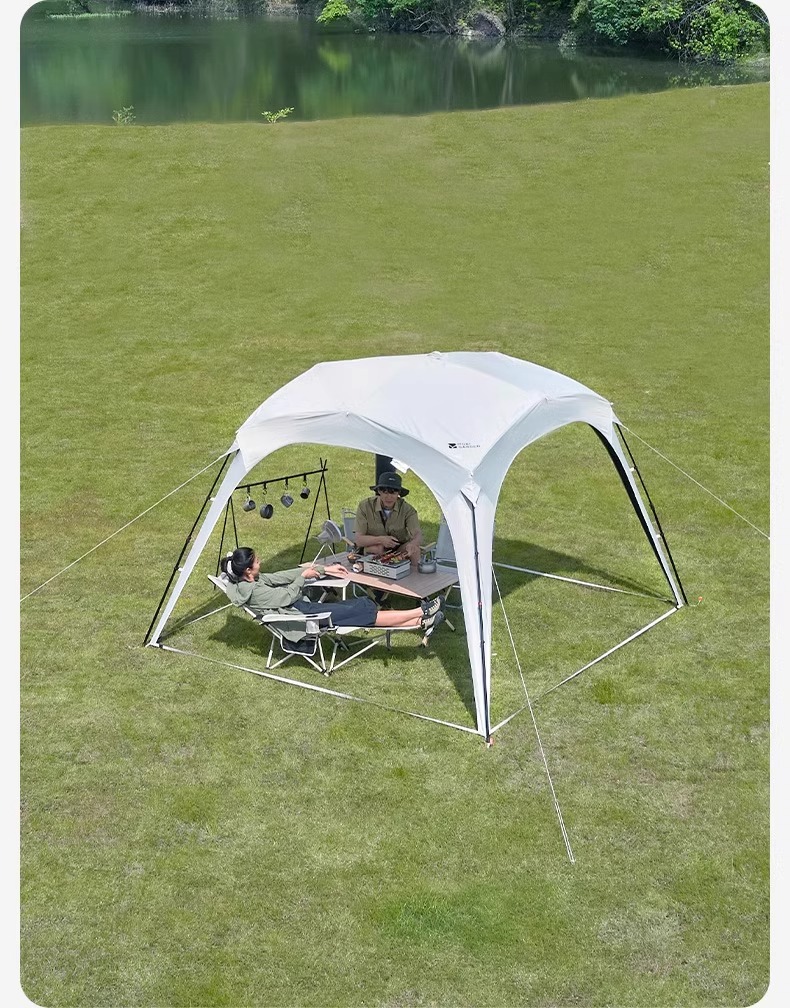 Mugod Holiday Dome 9.0 Automatic Outdoor Black Vinyl Canopy Tent for Camping, Sun Protection, No Assembly Required, Quick Open, Rainproof
