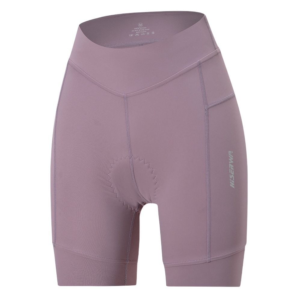 Hiserwa Women's Belly-lifting Hip-lifting Cycling Pants Equipped Bicycle Pants Silicone Pad Shock-absorbing High Elastic 5-point Cycling Shorts