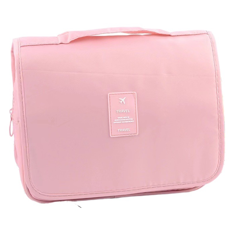 Bolsa de lavado de gancho de tela cruzada bolsa de cosméticos impermeable portátil de gran capacidad para mujeres bolsa de almacenamiento portátil multifuncional
