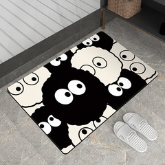 Cartoon Coal Ball Household Entrance Mat Bathroom Door Absorbent Quick-Drying Foot Mat Home Bathroom Anti-Slip Diatomaceous Earth Mat