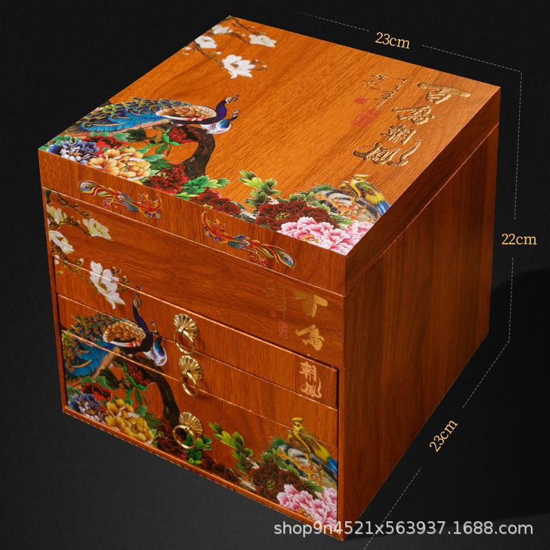 Mid-Autumn Festival Gift: Tea Gift Box with Red Tea, Jinjunmei Rock Tea, Cinnamon Pu'Er Tea Combination and Tea Set