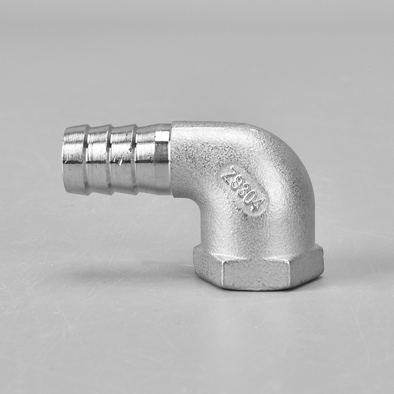 304不鏽鋼內絲寶塔彎頭90°直角水管軟管內螺紋竹節接頭4分6分1寸