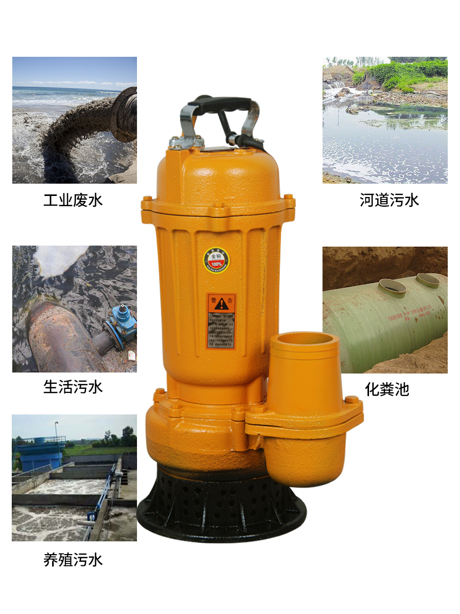 Bomba de aguas residuales 220v trifásica pequeña bomba doméstica de bombeo de lodo de drenaje de aguas residuales bomba agrícola 380V bomba sumergible de alta elevación