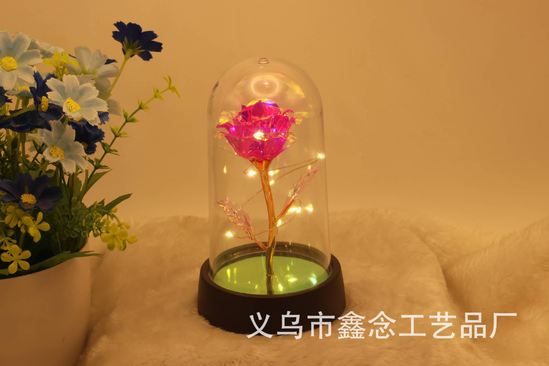 Rosa eterna decorativa con lámina de oro, regalo romántico para San Valentín, cumpleaños o escritorio