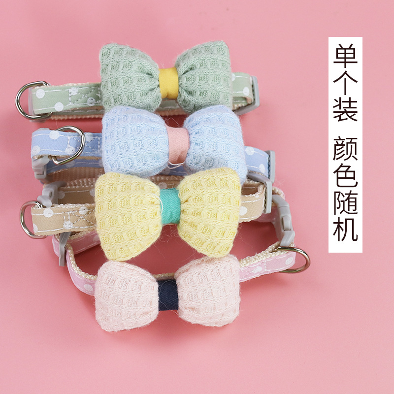 Fábrica de stock nuevo arco simple pet corbata collar gato corbata aleatoria multicolor pet corbata al por mayor