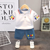 Tide, children's summer clothing, summer thin set for boys, 2024 years, with short sleeve