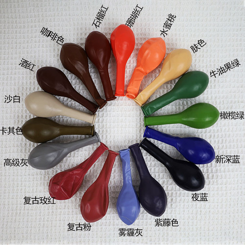 Cross-border 5-inch 10-inch 18-inch retro color latex balloon birthday party decoration matte balloon thickened 2.2g
