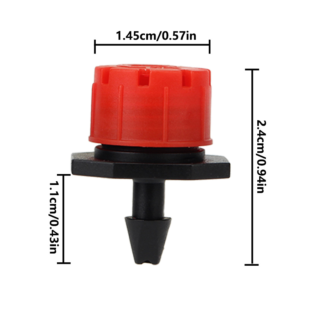 Pequeña capilla roja de ocho agujeros insertando boquilla de pulverización ajustable para riego automático de flores y riego de micro boquilla de riego por goteo de huerto con tubo capilar