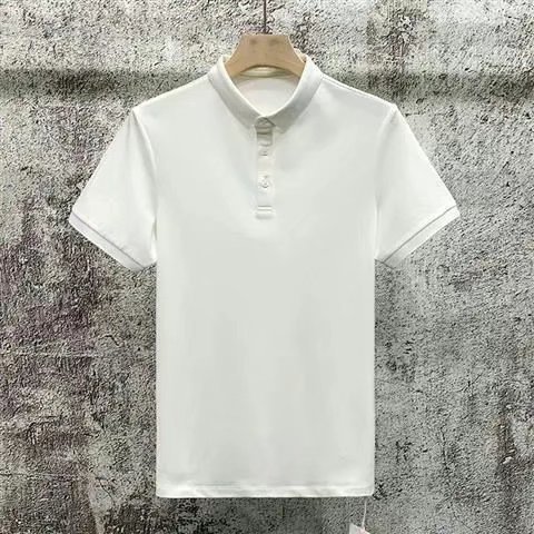 Camisa de Polo de manga corta de verano Camisa de Polo slim-Fit para hombre Camiseta de solapa de media manga de moda para hombre