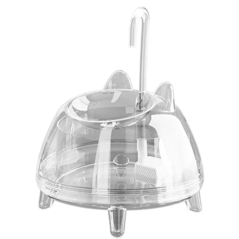 Automatic cat water dispenser, transparent cat‑head design, USB powered, optional stainless liner