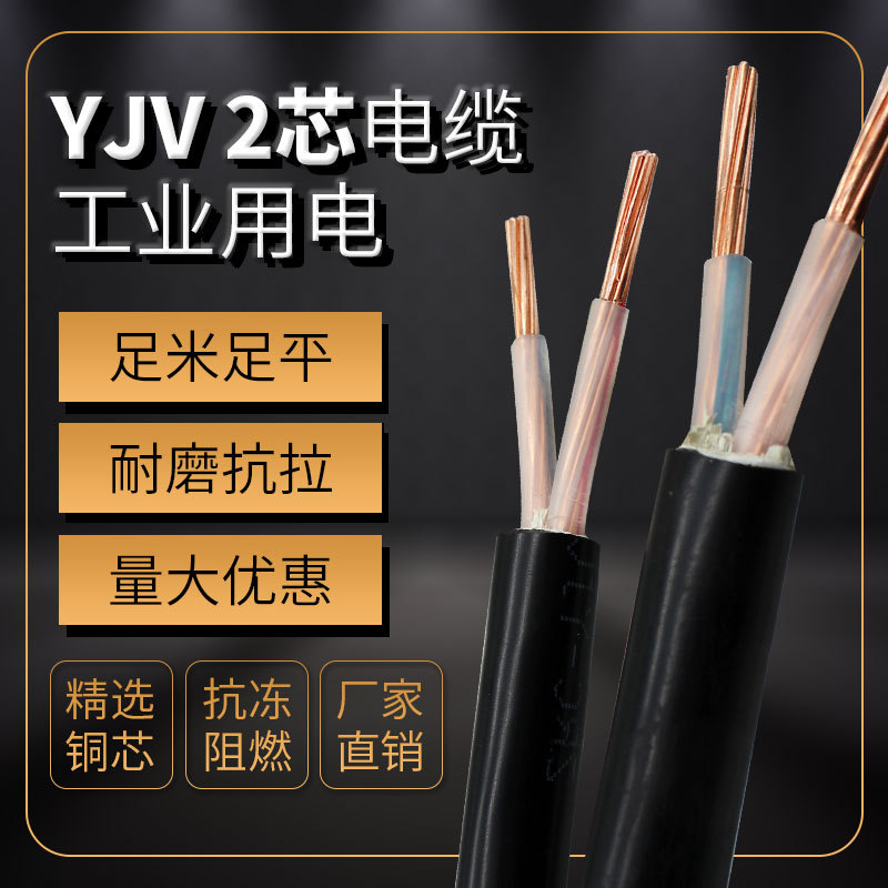 国标铜芯YJV2芯2.5 4 6 10 16 25 35 50平方充电桩阳谷电力电缆线