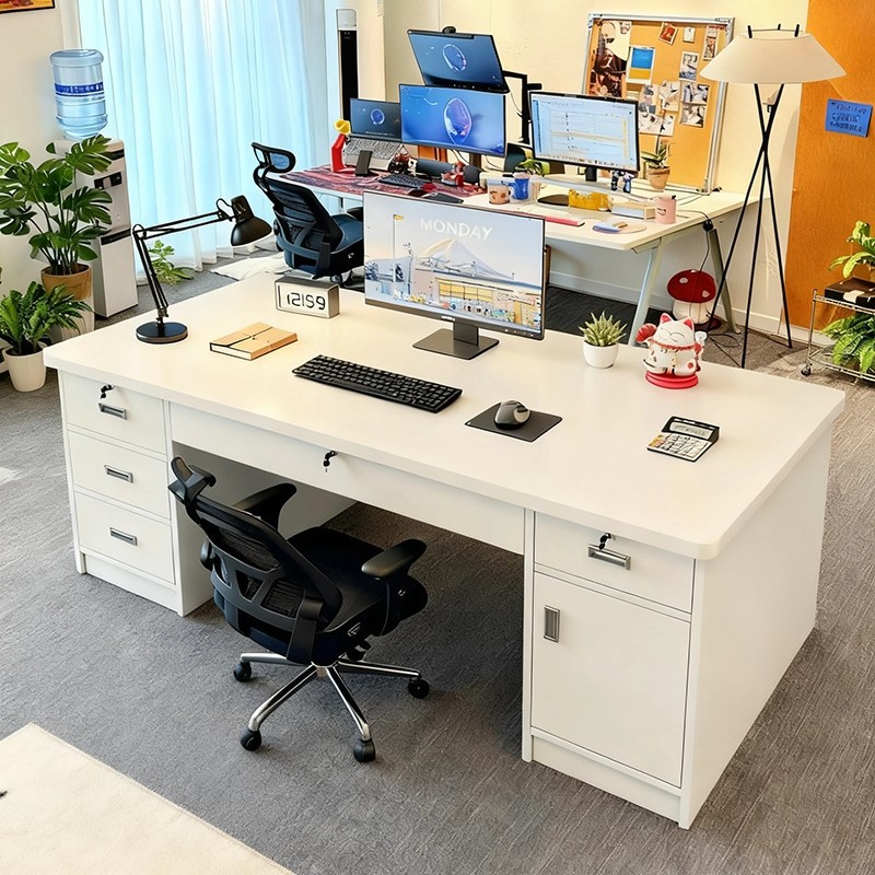 Mesa de oficina Mesa de jefe Mesa de oficina combinación de mesa simple y silla de personal moderno Mesa de computadora para una sola persona y dos mesa doméstica