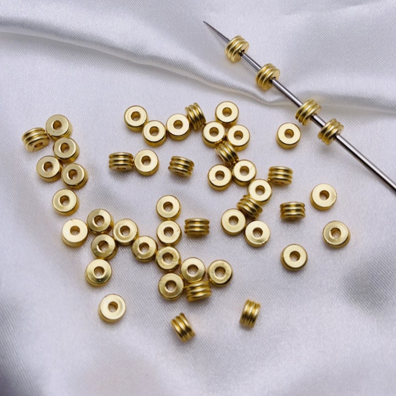 Ancient method sand gold large hole spacer beads, scatter beads, wheel beads necklace, bracelet, earrings DIY handmade jewelry accessories materials