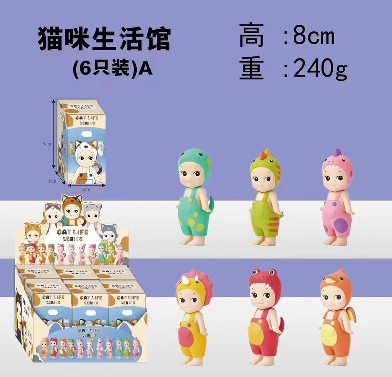 クロスボーダー流行の新製品パパエンジェルブラインドボックス猫睡眠フルーツ動物オーシャンスタイルフィギュア車の装飾品|undefined