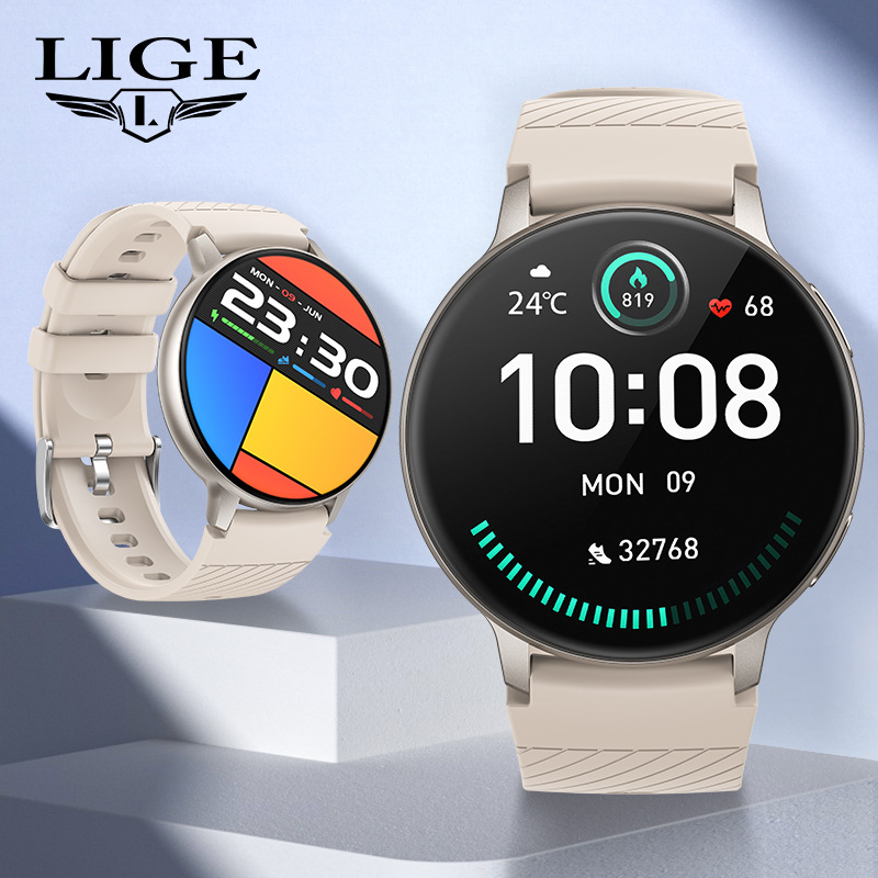 LIGE Unisex Smart Watch with Blood Pressure & Heart Rate Monitoring Bluetooth Connectivity Music & Photography Features Business Luxury/Sport Style_voghion.com