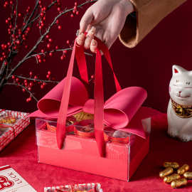 2023新年手提常温瓦楞包装盒 糯米船牛轧糖饼干盒子雪花奶酥礼盒