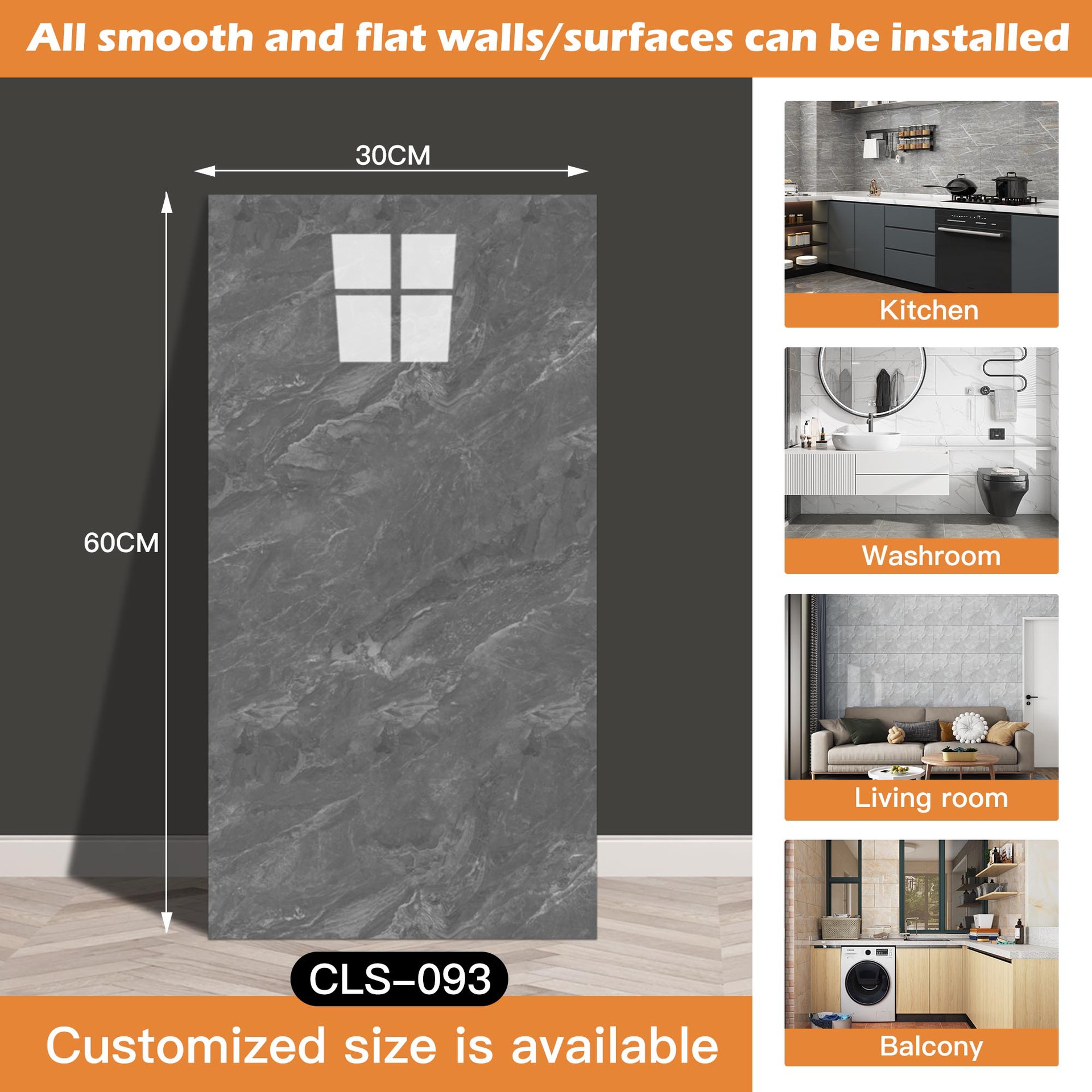 Azulejo de imitación transfronterizo pegatinas de pared papel tapiz autoadhesivo impermeable y a prueba de humedad pegatinas de mármol de baño papel tapiz de pared de fondo restaurado