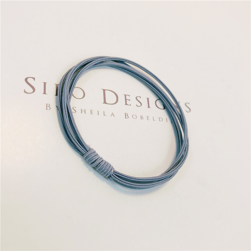 Japón y Corea del Sur lindos anillos de cabello azul pálido chicas amorosas cuerdas de cabeza nudo arco de perlas cordón de goma cuerdas de cabello