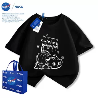 NASA儿童短袖T恤夏季2025中大童ins风男女童洋气百搭潮流半袖上衣