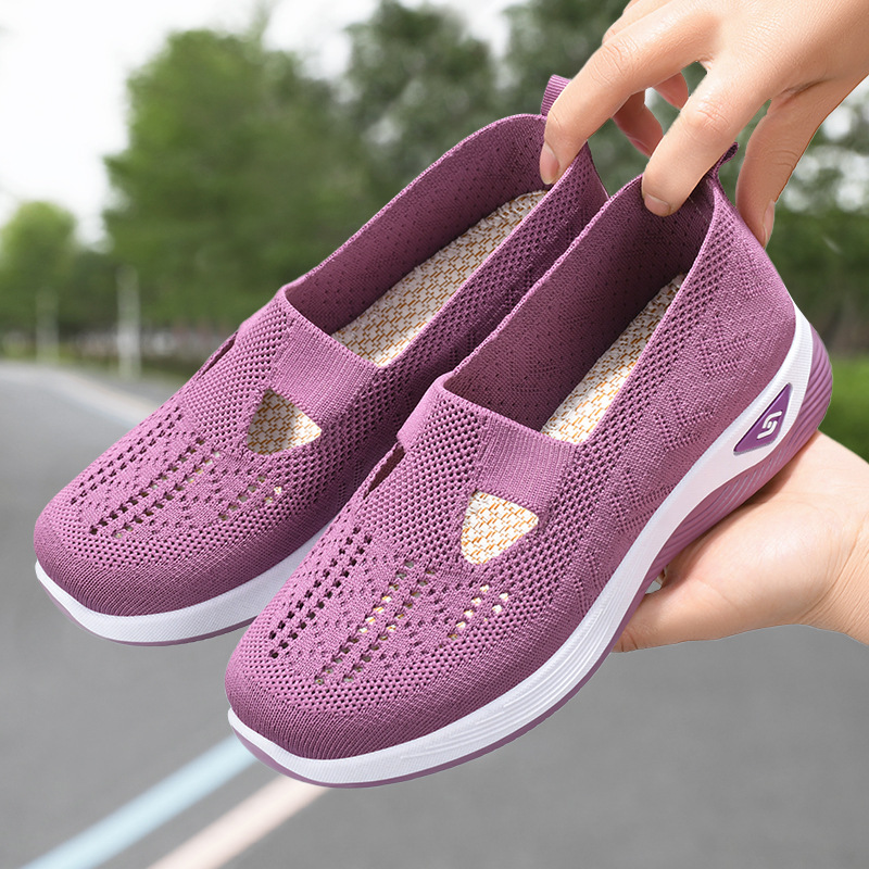 Zapatos de Mujer, Zapatos de Mujer de Talla Grande para Comercio Transfronterizo, Zapatos de Primavera con Suela Suave que No Cansan los Pies, Zapatos para Mamá, Zapatos de Tela de Pekín Antiguos Transpirables de Malla para Comercio Exterior