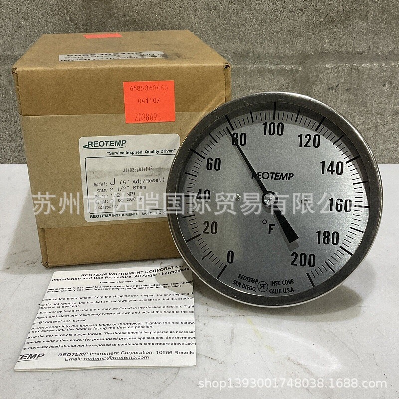 加拿大REOTEMP品牌JJ02501F43型号双金属温度计 通过FM认证仪表