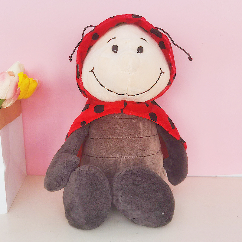 Lindo escarabajo de siete estrellas mariquita muñeca tortuga juguete de peluche niños muñeca insecto muñeca al por mayor a la frontera