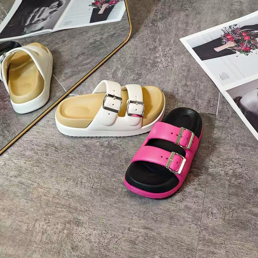 New Women's Summer Sandals For Outdoor Wear, Hong Kong Style Thick-Soled Height-Increasing Slide Sandals, Non-Slip_vogvips.com