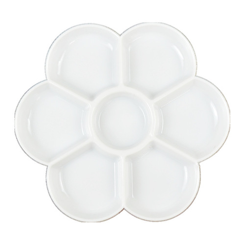 Art plum blossom paint palette imitation porcelain 7-grid transparent plum blossom disk gouache acrylic Chinese painting paint palette