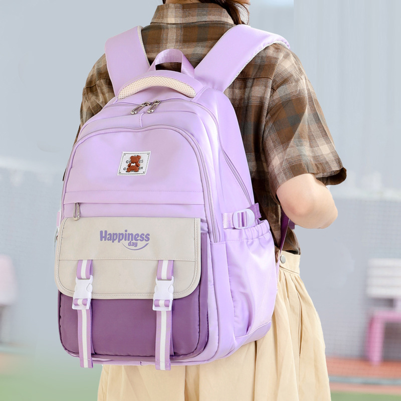 Mochila de pescado natural en la universidad de mujeres de gran capacidad mochila simple de alto valor visual para reducir la carga de los estudiantes de secundaria júnior 7 - 9