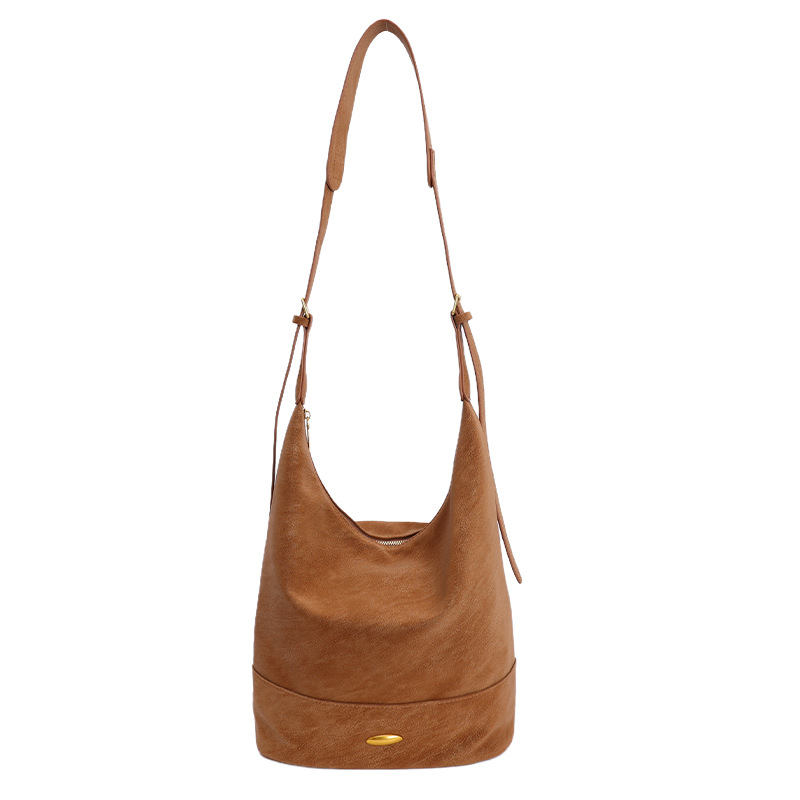 Coreano relajado sensación de colapsar bolso de cubo de seda bolso de mujer 2025 nuevo retro bolso de hombro bolso de viaje