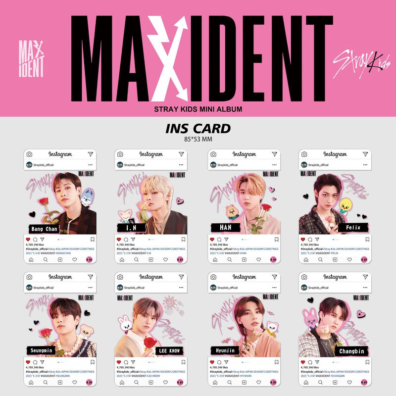 StrayKids peripheral through card new album MAXIDENT Huang Xuanchen Cartoon Collection collection pvc small card