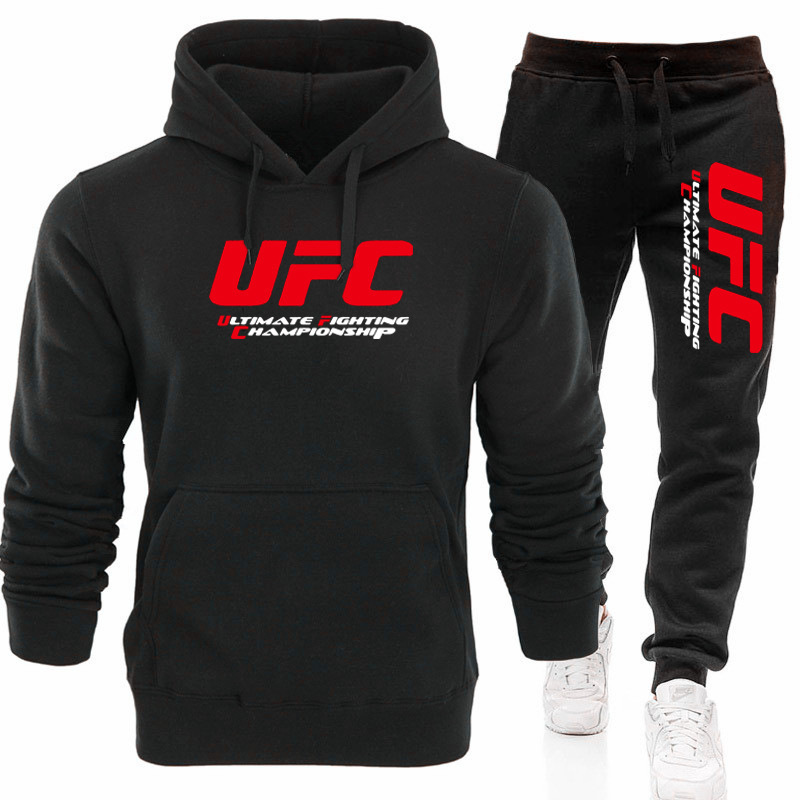 Cross-Border Casual Men's Clothing European and American Mma Fighting Sports Ufc Sweatshirt Autumn and Winter Fleece Hoodie Sweatshirt and Sweatpants Set Cross-Border Casual Men's Clothing European and American Mma Fighting Sports Ufc Sweatshirt Autumn and Winter Fleece Hoodie Sweatshirt and Sweatpants Set