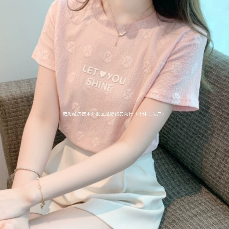 Женские шифоновые топы с короткими рукавами и принтом, лето 2025, новые высококачественные топы в иностранном стиле для маленьких людей, популярные футболки
