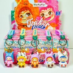 WAKUKU钥匙扣盲盒毛毛派对哇库库公仔玩具包包挂件跨境现货史迪仔