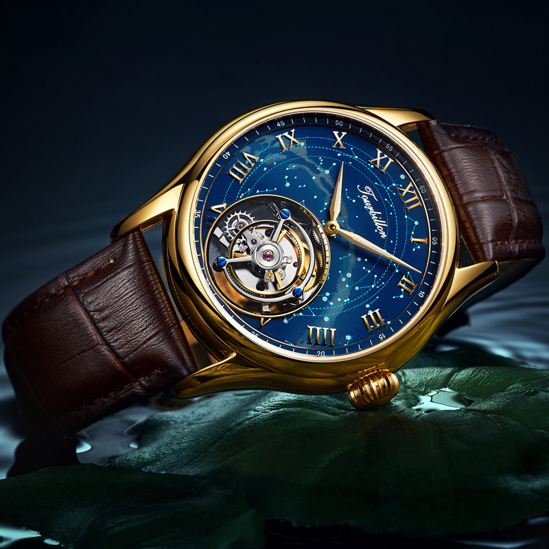 AESOP Aesop genuine goods tourbillon mechanical watch Galaxy Star Night Sky Watch Men's Factory Direct Retail Wholesale